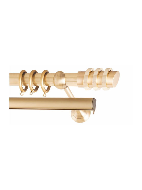 Frans Metallic Curtain Pole Three Rings Single Φ25mm 160cm Matte Grey