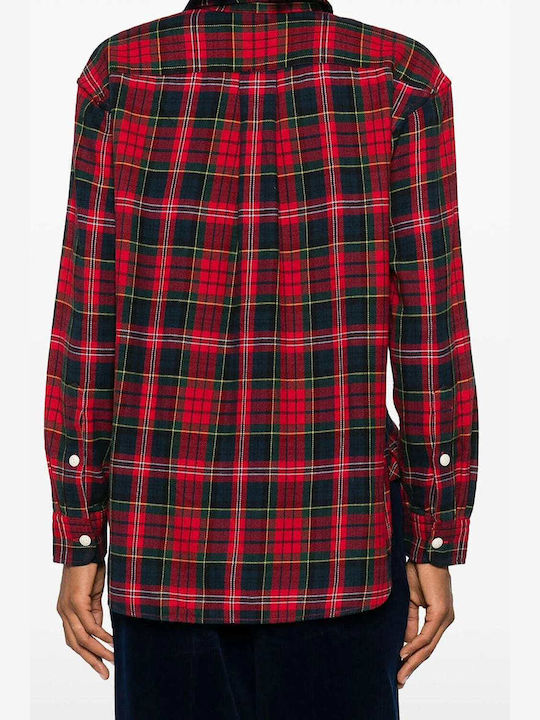 Ralph Lauren Women's Checked Long Sleeve Shirt Red