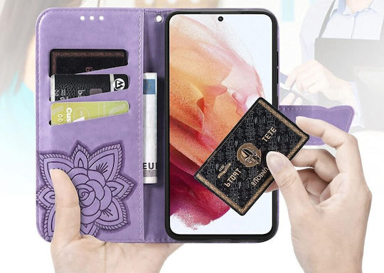 Калъф за Oppo A80 с крила на пеперуда - лилав