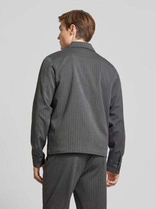 Overshirt Gri Mânecă Lungă