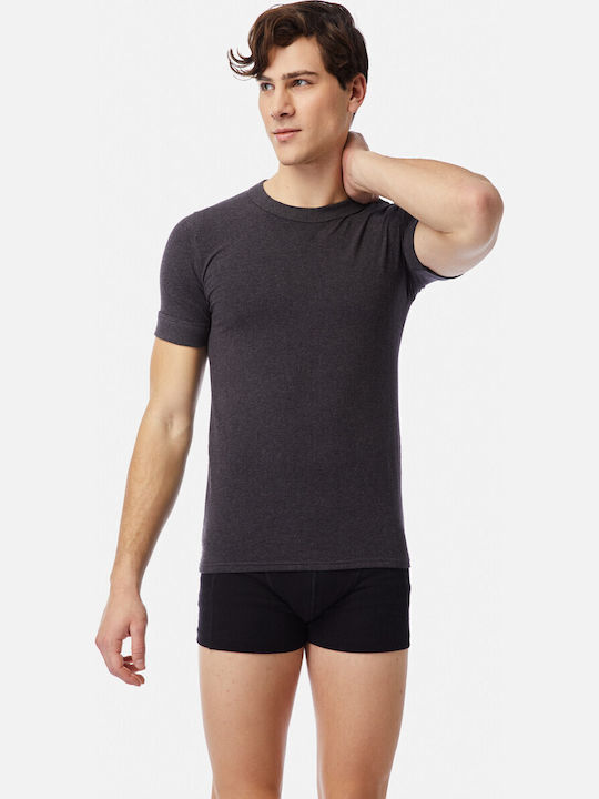 Men's Undershirts Short-sleeved Black/Grey 2Pack