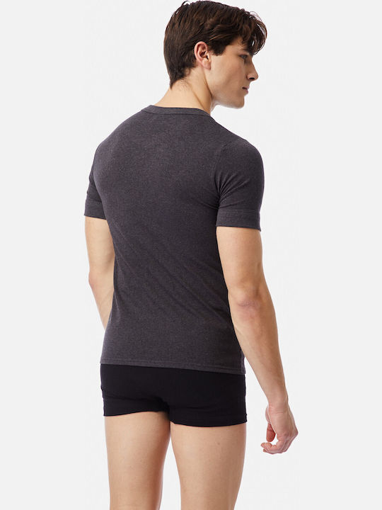 Men's Undershirts Short-sleeved Black/Grey 2Pack