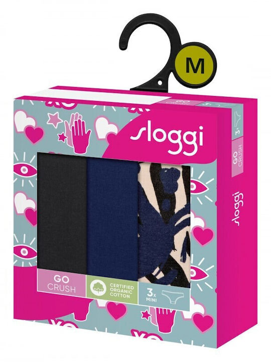 Βαμβακερά Women's Slip 3Pack Black-blue