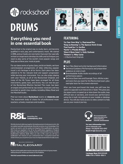 RSL Rockschool Drums, Book 2 & Online Audio (2024) Παρτιτούρα για Ντραμς