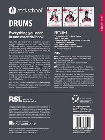 RSL Rockschool Drums, Book 5 & Online Audio (2024) Παρτιτούρα για Ντραμς