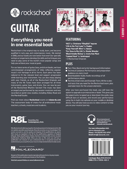 RSL The Rockschool Guitar, Grade 5 & Online Audio (2024) Παρτιτούρα για Κιθάρα