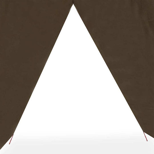 vidaXL Shade Sail Кафяв С парчета & с PU покритие 3.06x4.06m 62гр/кв.м