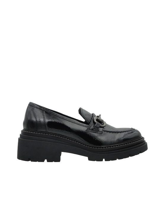 Commanchero Original Patent Leather Women's Moccasins in Black Color