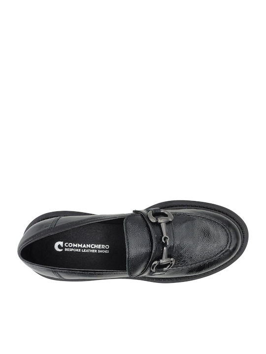 Lackleder Damen Mokassins in Schwarz Farbe
