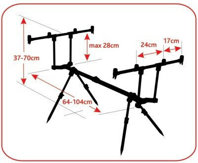 Rod Pod Fishing Rods Baracuda Rp09 4 Positions