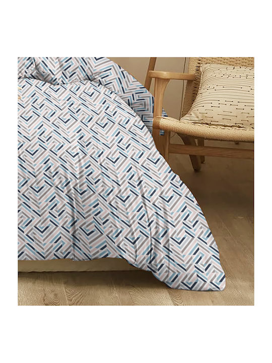 Cokitex Duvet Cover Double 200x245 Marta Maze Blue