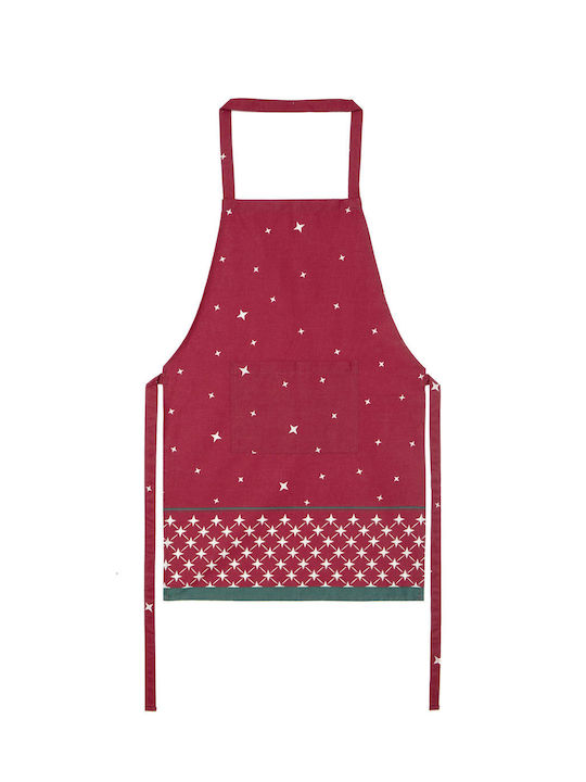 Nima Christmas Kitchen Αpron Fabric Red L90xW90cm.