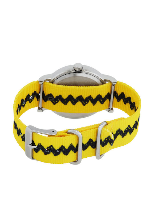 Timex X Peanuts Charlie Men's Watch 38mm Battery with Yellow Fabric Strap