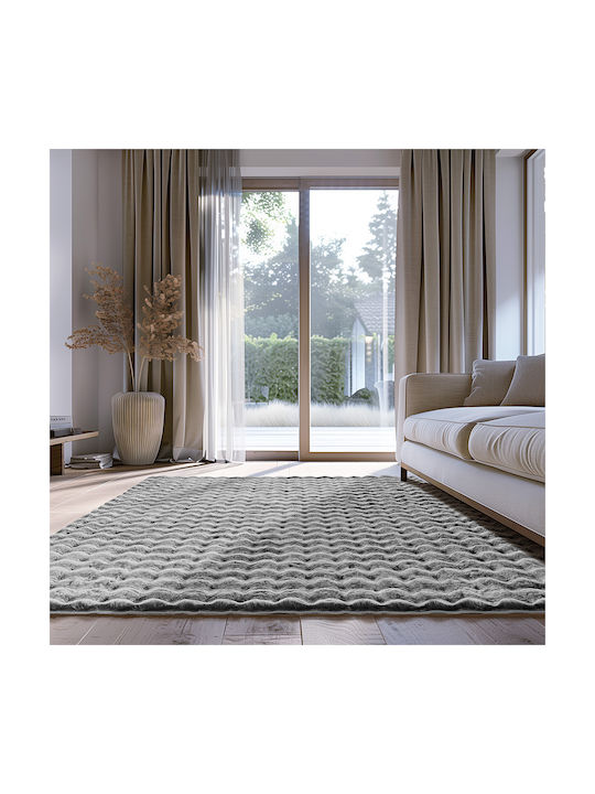 Beauty Home 9649 Anti-slip Rug Rectangular Shaggy Grey