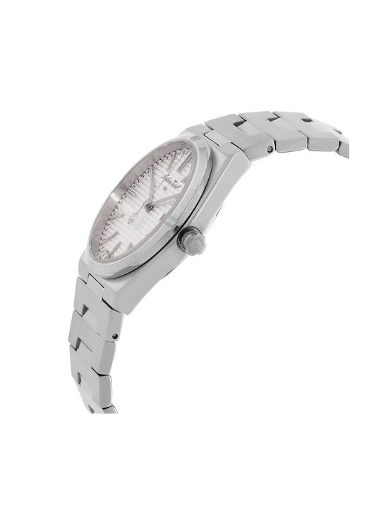 Mathey Tissot Dial Digital Watch with Silver Metal Bracelet