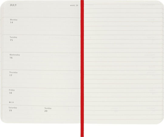 Moleskine Pocket Σημειωματάριο Bullet Ριγέ Κόκκινο