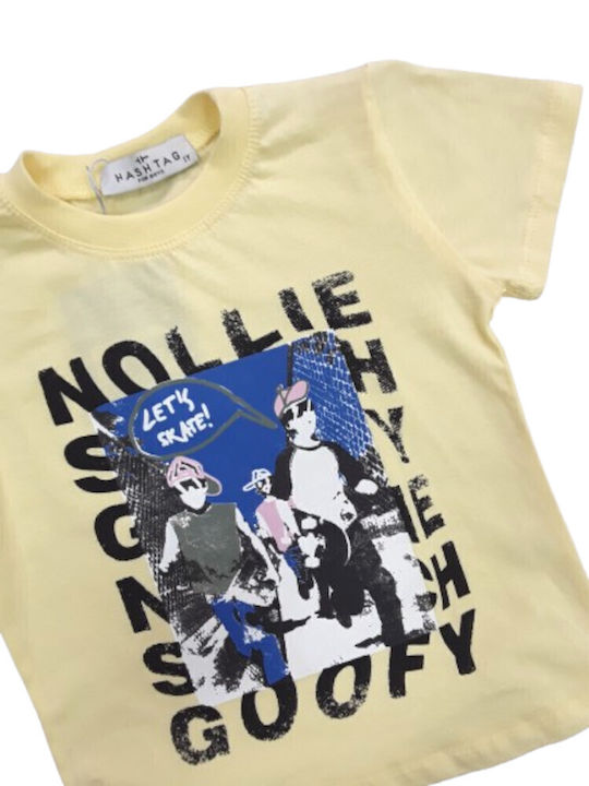 Hashtag Kids Clothing Sets with Shorts Yellow 2 Pieces