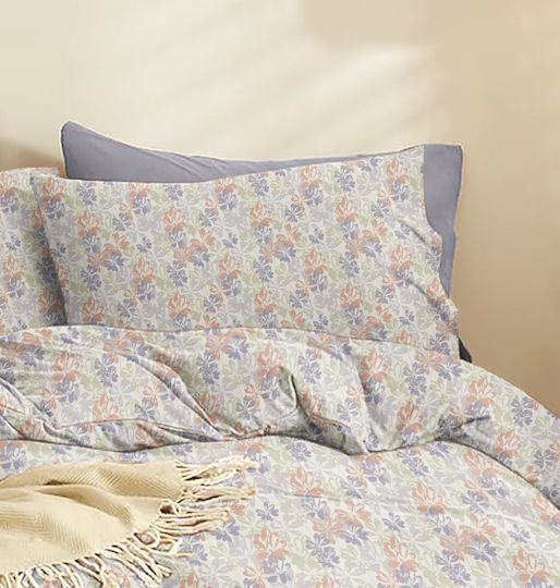 Cokitex Marta Planta Σετ Σεντόνια Διπλά 205x260εκ. Blue (4τμχ)
