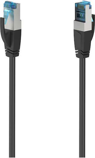 HAMA Flaches S/FTP Kat.6a Gigabit Netzwerkkabel Ethernet 15m Schwarzes