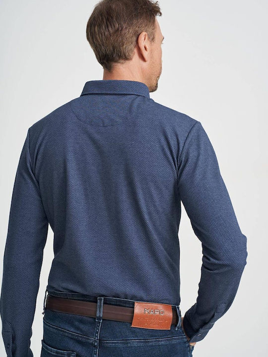 Polo Langarmbluse Blau