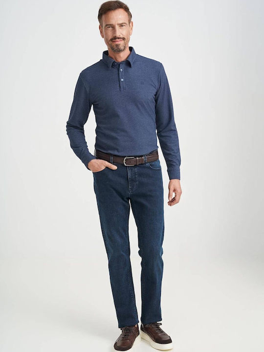 Polo Langarmbluse Blau