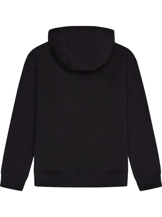 Kinder-Sweatshirt mit Kapuze und Taschen Schwarz
