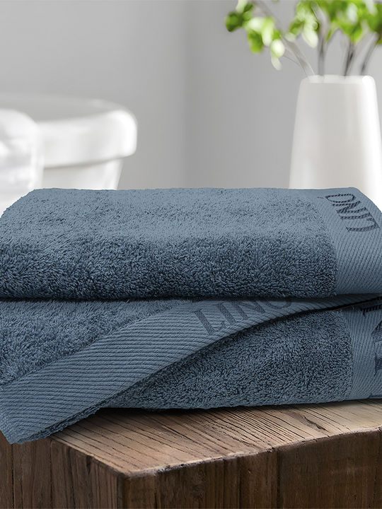 Lino Home Πετσέτα Σώματος Brandy 80x150εκ. Denim Βάρους 650gr/m²
