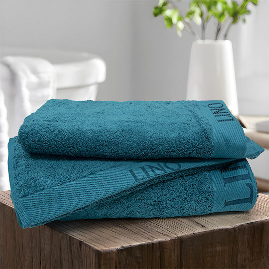 Lino Home Bath Towel Brandy 80x150cm Petrol Weight 650gr/m²