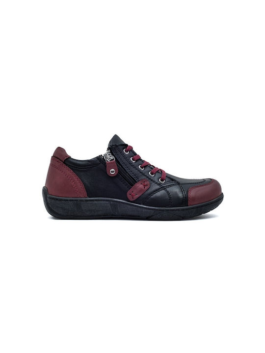 Leder Stiefeletten Damen Schwarz