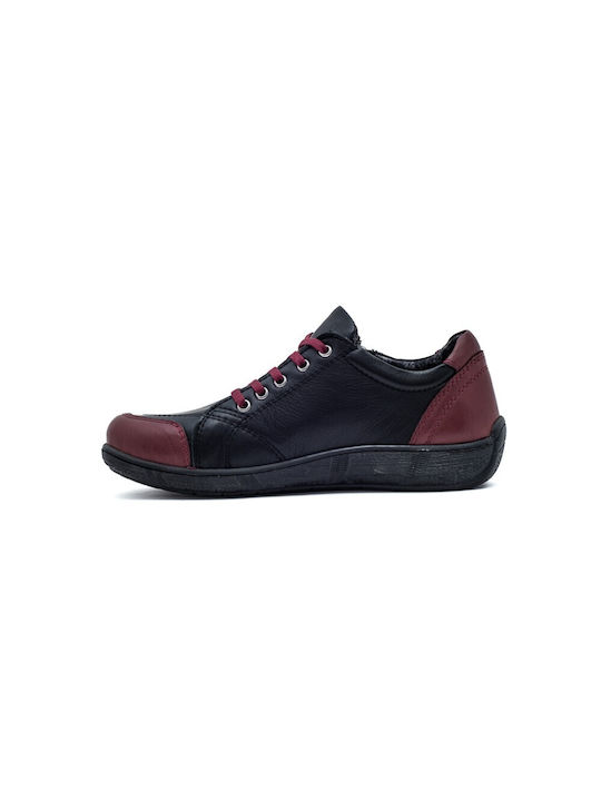 Leder Stiefeletten Damen Schwarz