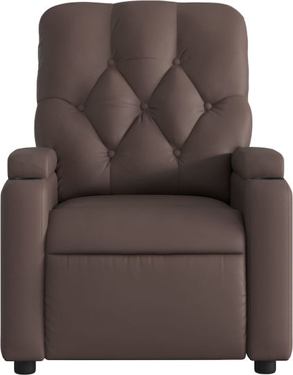 Relaxsessel mit Fußhocker aus Kunstleder Coffee 74x86.5x93.5cm