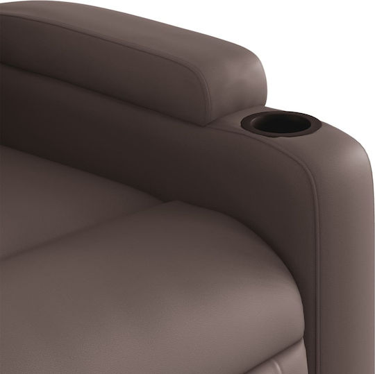 Relaxsessel mit Fußhocker aus Kunstleder Coffee 74x86.5x93.5cm