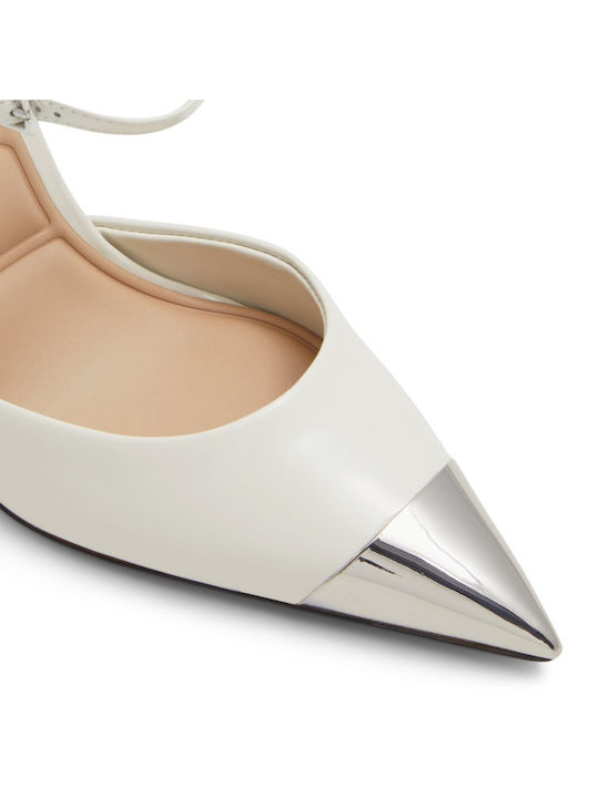 Aldo Pointed Toe White Heels