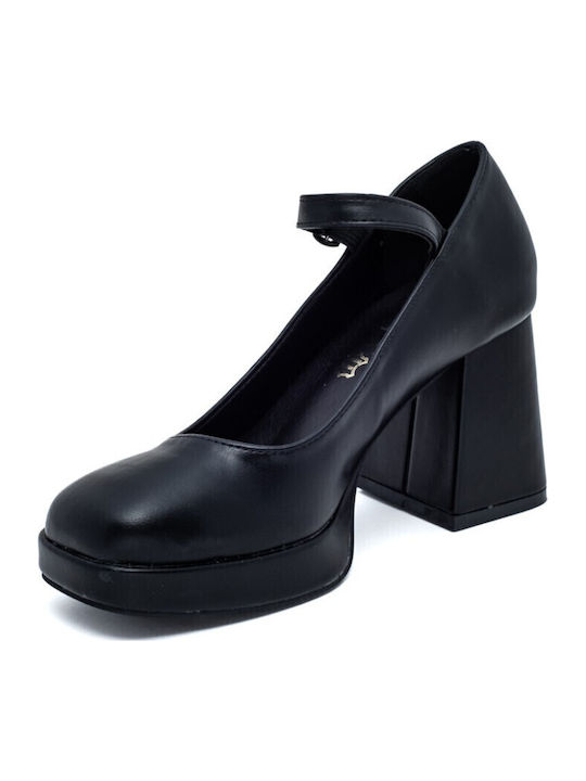 Pantofi cu toc cu Curea Negre