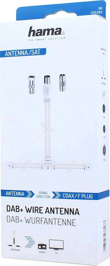 Hama 205283 DAB+ Dipol-Kabelantenne 1,75 Meter Weiß