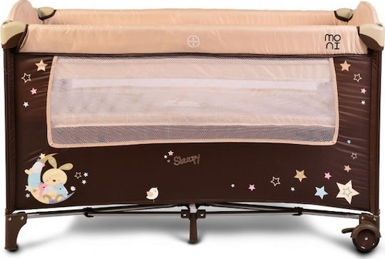 Cangaroo Sleepy Кошара За Игра 2 Нива с Маса За Повиване и Матрак Бежова 120x77см