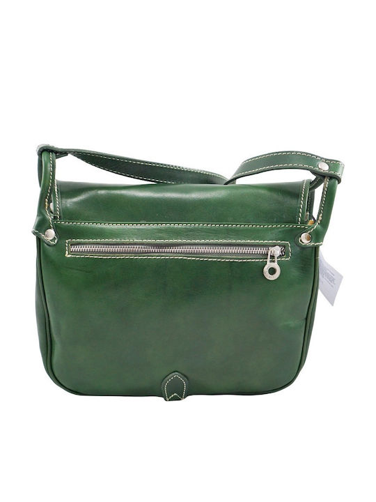 Leder Damentasche Schultertasche Grün
