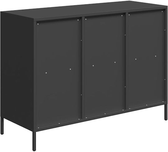 Мебели за съхранение Шкаф от метал с чекмеджета Черно 101.5x39x73.5см