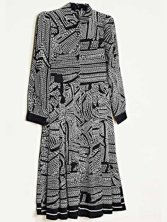 Midi Kleid Black-White