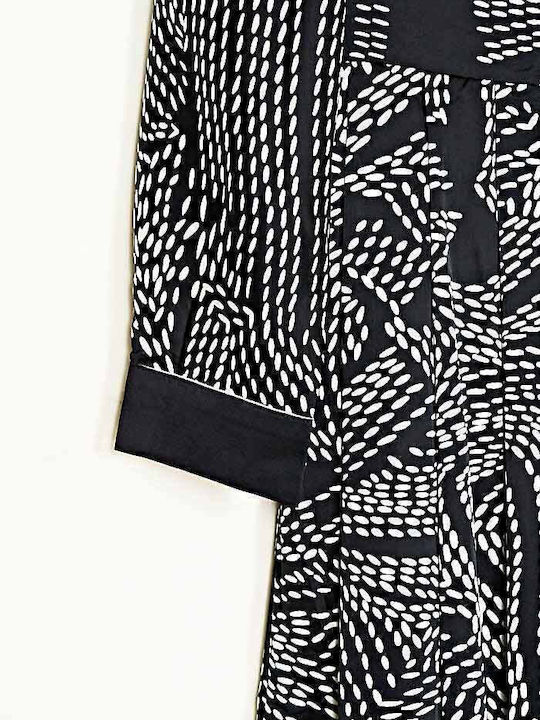 Midi Kleid Black-White
