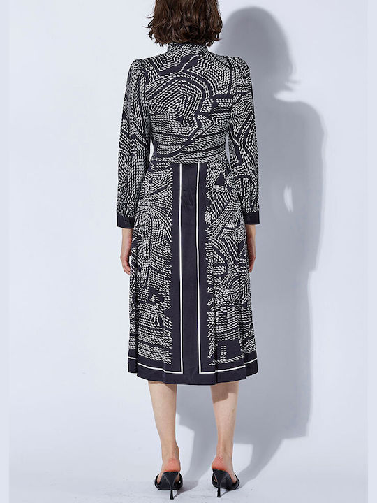 Midi Kleid Black-White