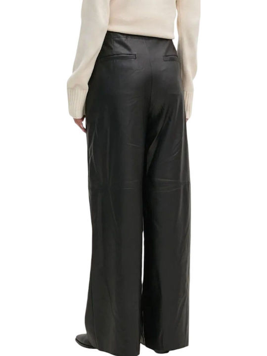 DKNY Damen Stoff Palazzohose Breit Schwarz