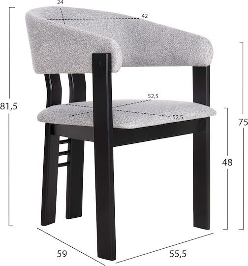 Fotolii Sala de mese Zarra 55.5x59x81buc 2buc Black-Light Grey Fotolii Sala de mese Zarra 55.5x59x81buc 2buc Black-Light Grey