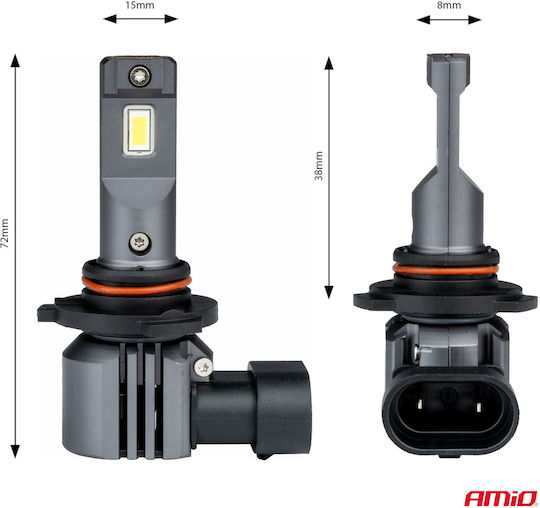AMiO Lamps Car HB3 LED 6500K Cold White 12V 44W 2pcs
