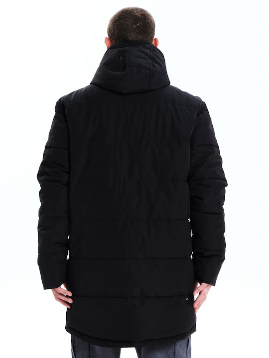 Jachetă De Iarnă Puffer Waterproof Și Cu Protecție Împotriva Vântului Neagră