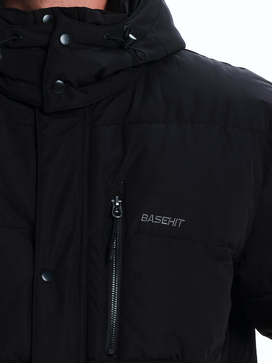 Jachetă De Iarnă Puffer Waterproof Și Cu Protecție Împotriva Vântului Neagră