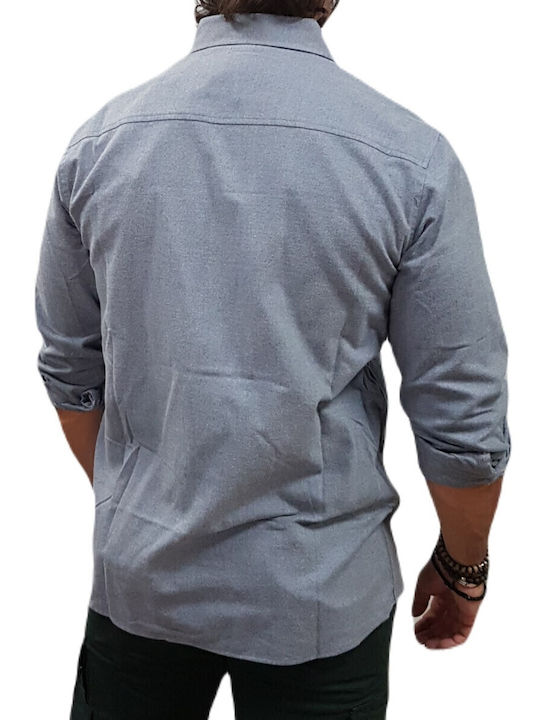 Long Sleeve Overshirt in Regular Fit Light Blue