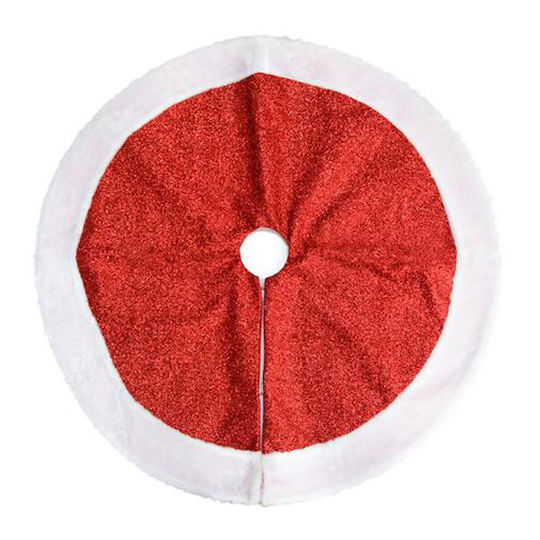 Weihnachtsbaumrock Stoff Rot mit Pelztextur Ψάθινη
