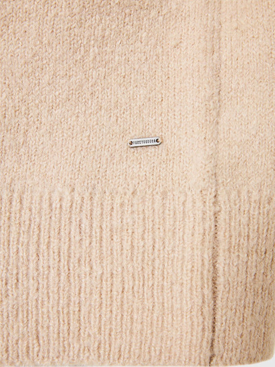 Women's Knitted Cardigan with Buttons Beige