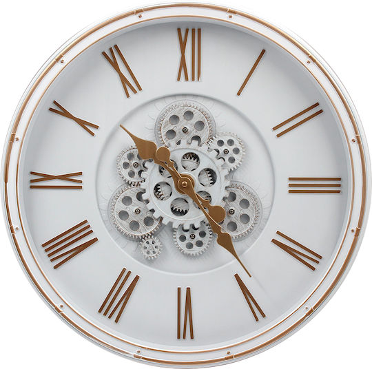 Keskor Wanduhr Kunststoff Weiß 50x7cm